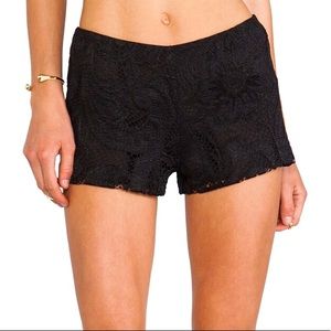 Anna Sui Gold Leaf Shorts in Black